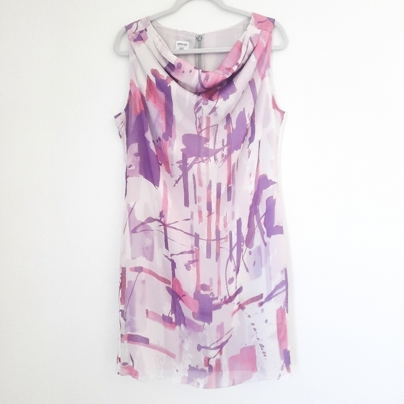 Armani Collezioni Pastel Abstract Silk Dress 14